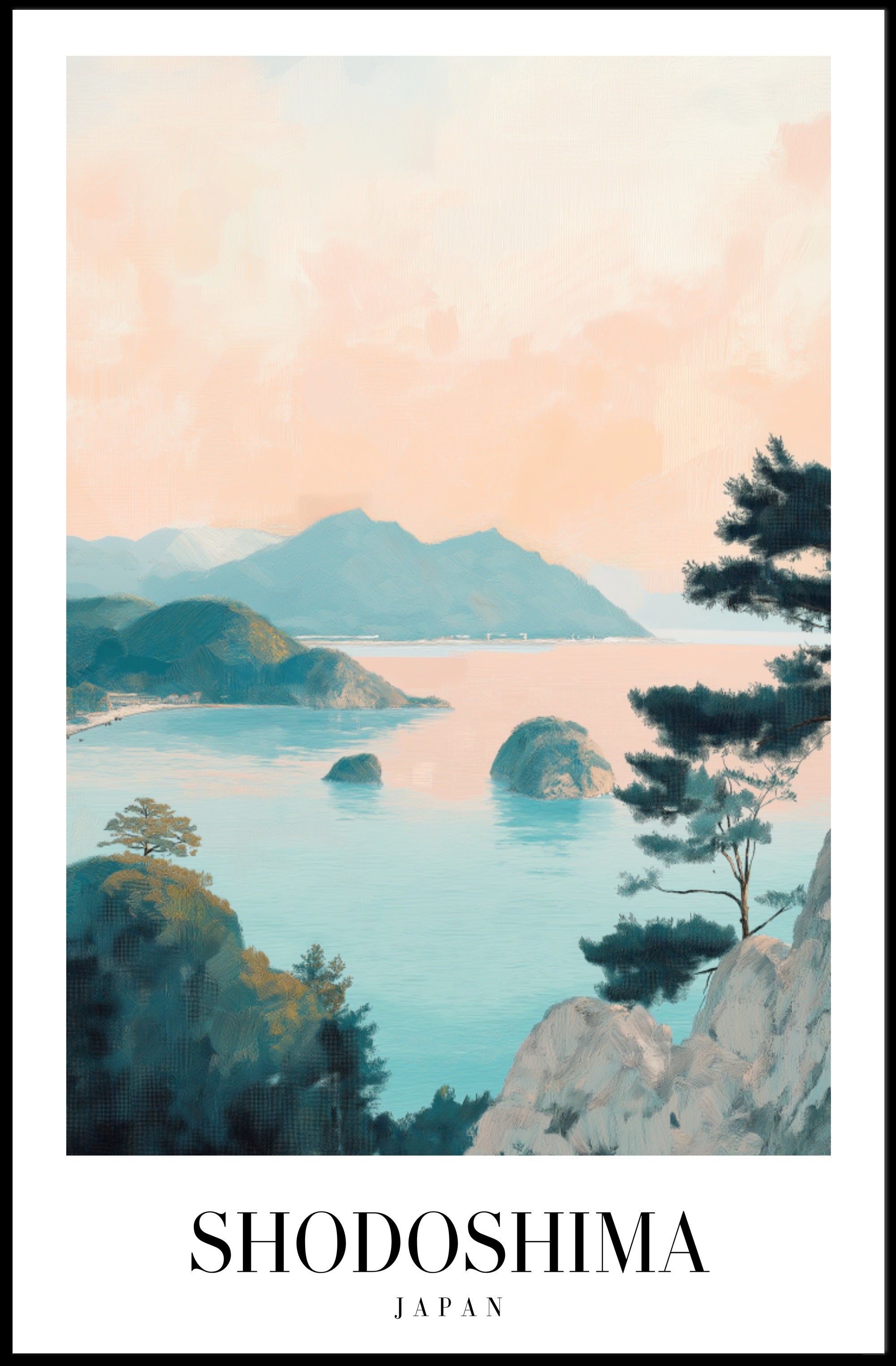 Shodoshima Island Coastal Serenity Travel Poster PosterGoat