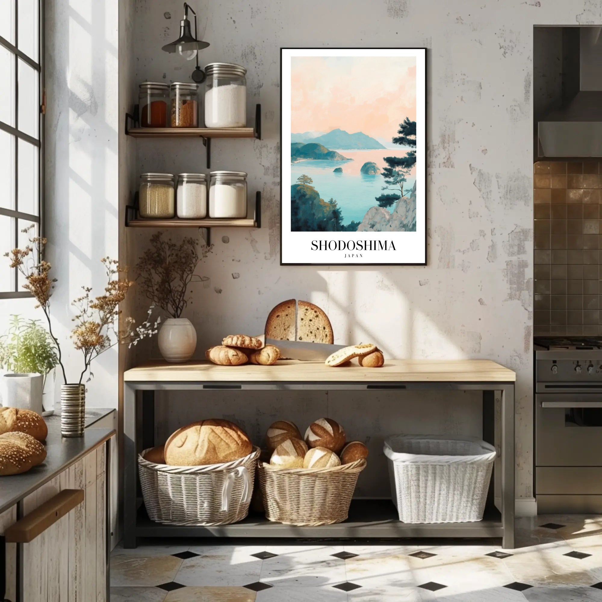 Shodoshima Island Coastal Serenity Travel Poster PosterGoat