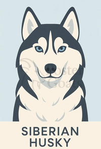 Siberian Husky Modern Design Dog Breed Poster PosterGoat