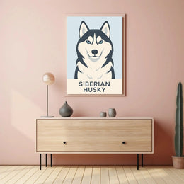 Siberian Husky Modern Design Dog Breed Poster PosterGoat