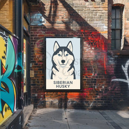 Siberian Husky Modern Design Dog Breed Poster PosterGoat