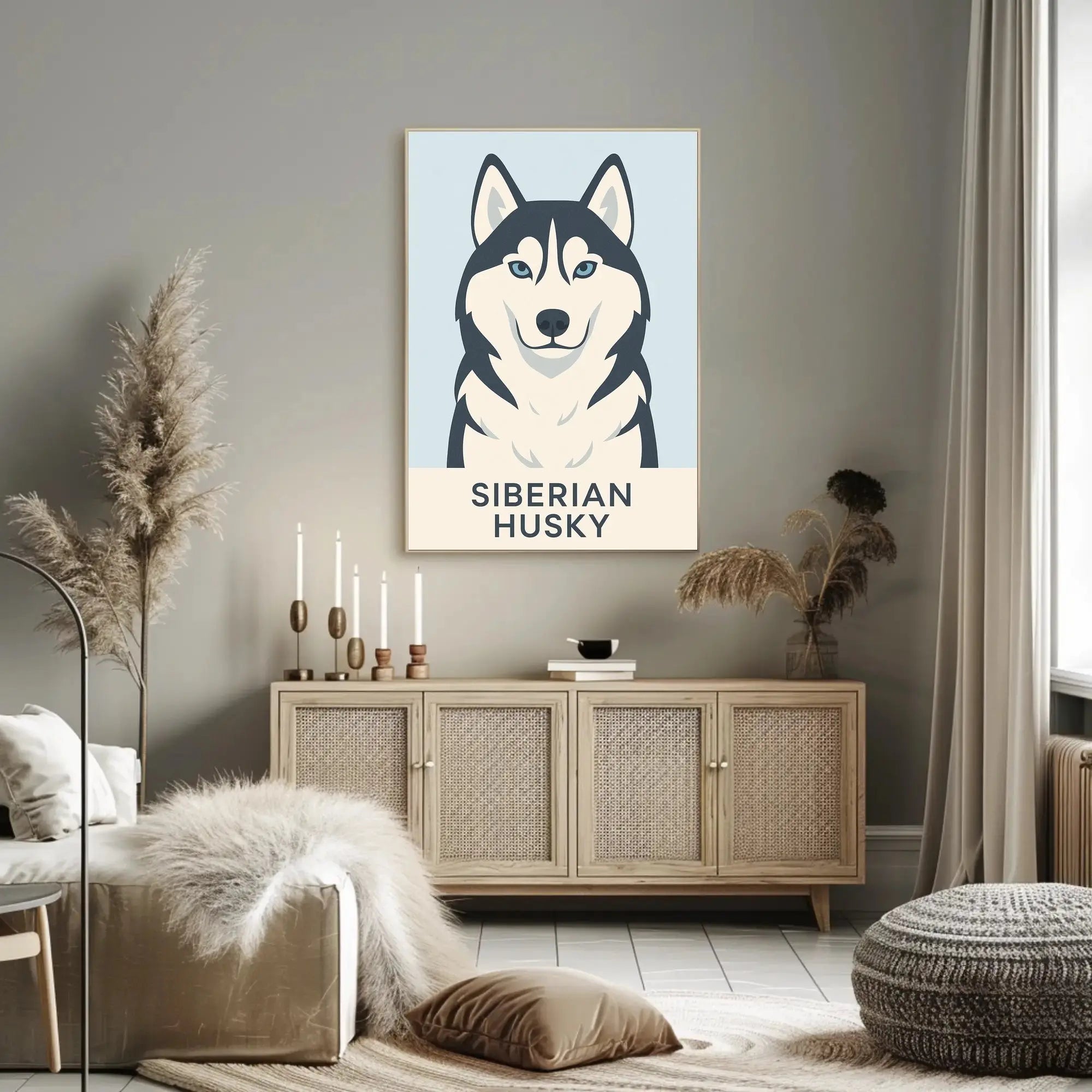 Siberian Husky Modern Design Dog Breed Poster PosterGoat