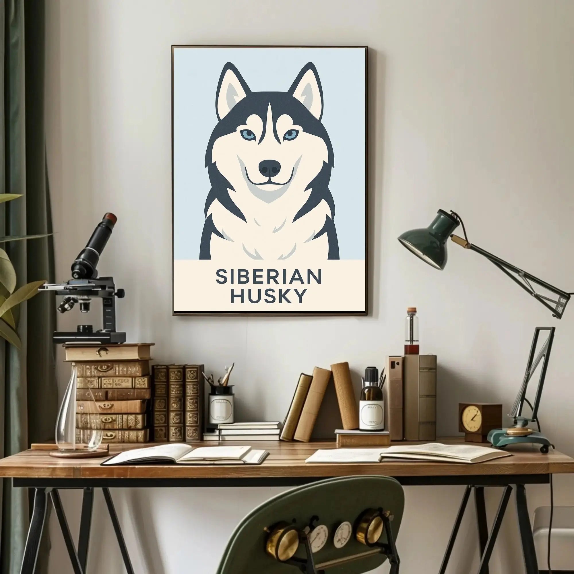 Siberian Husky Modern Design Dog Breed Poster PosterGoat