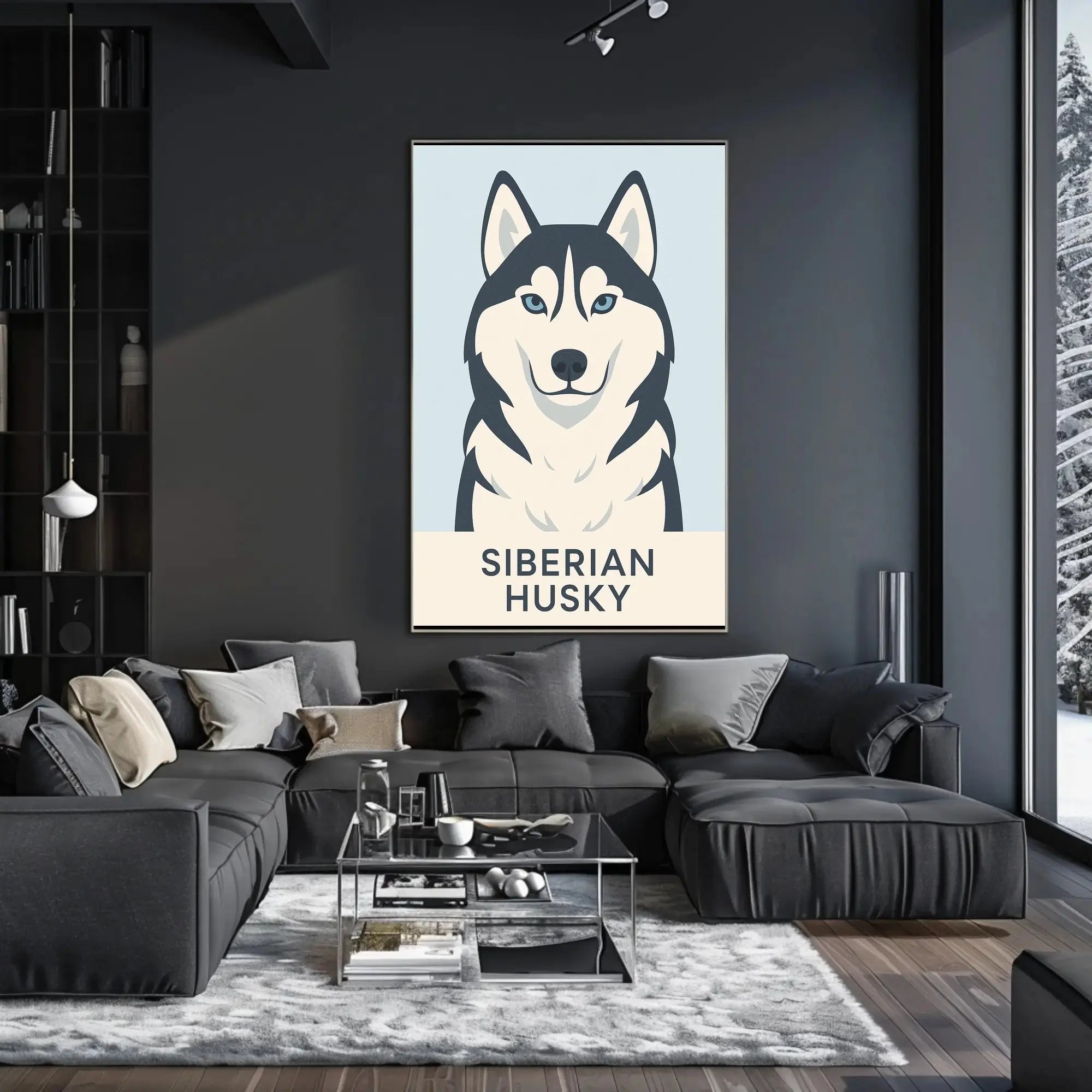 Siberian Husky Modern Design Dog Breed Poster PosterGoat