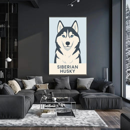 Siberian Husky Modern Design Dog Breed Poster PosterGoat
