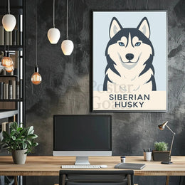 Siberian Husky Modern Design Dog Breed Poster PosterGoat