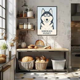 Siberian Husky Modern Design Dog Breed Poster PosterGoat