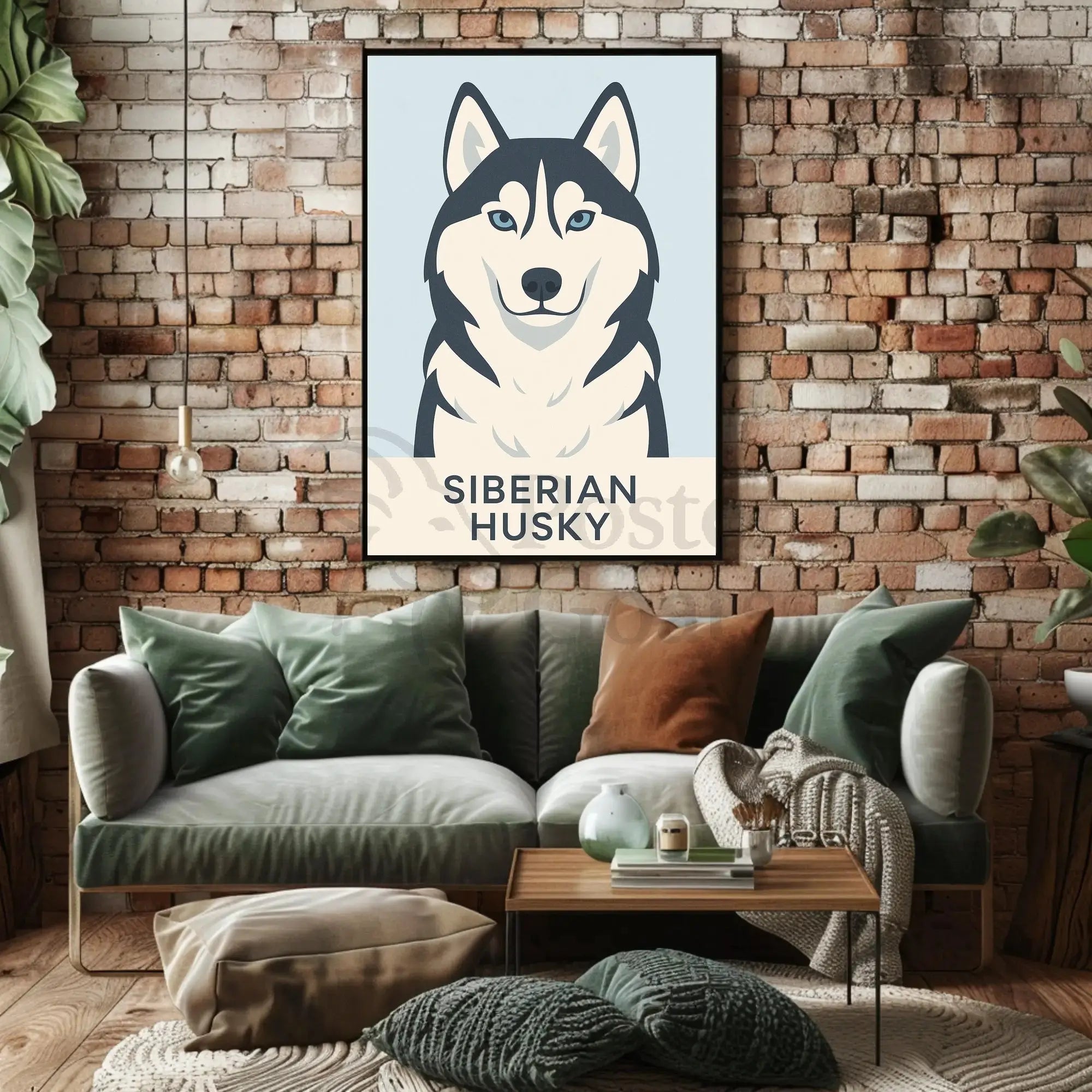 Siberian Husky Modern Design Dog Breed Poster PosterGoat