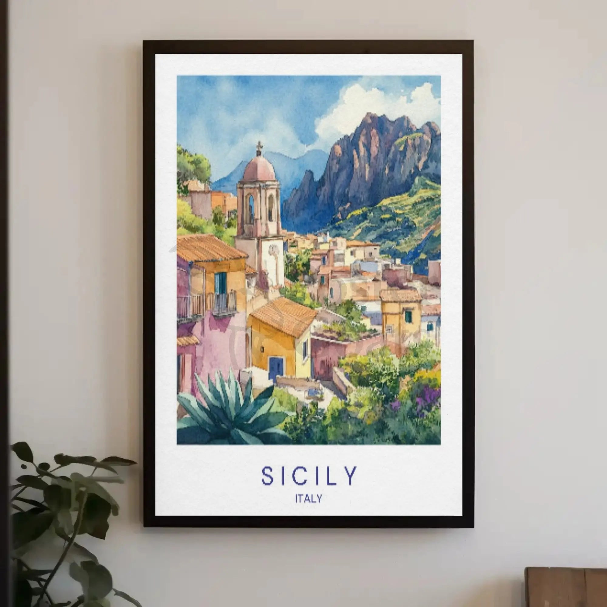 Sicily Escape Mediterranean Architectural Travel Poster PosterGoat
