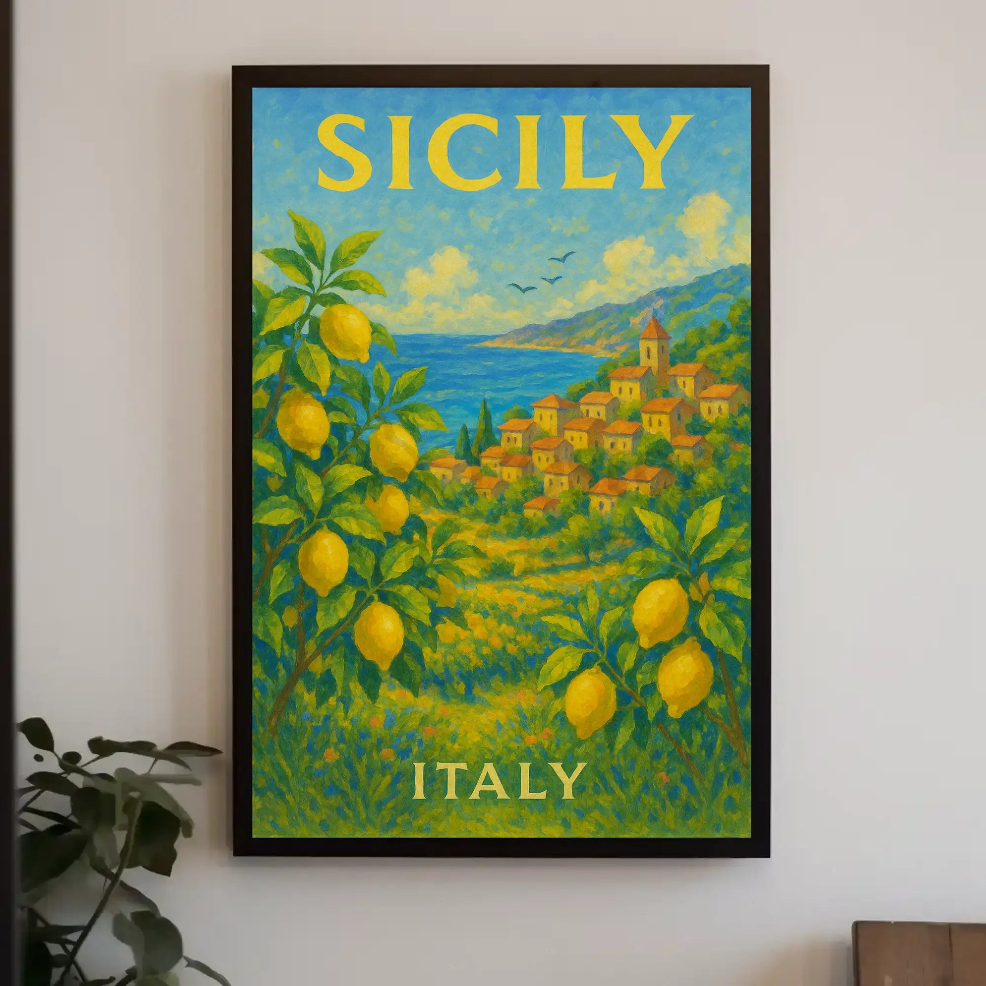 Sicily's Vibrant Landscape Travel Poster PosterGoat