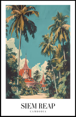 Siem Reap Cultural Heritage Vintage Travel Poster PosterGoat