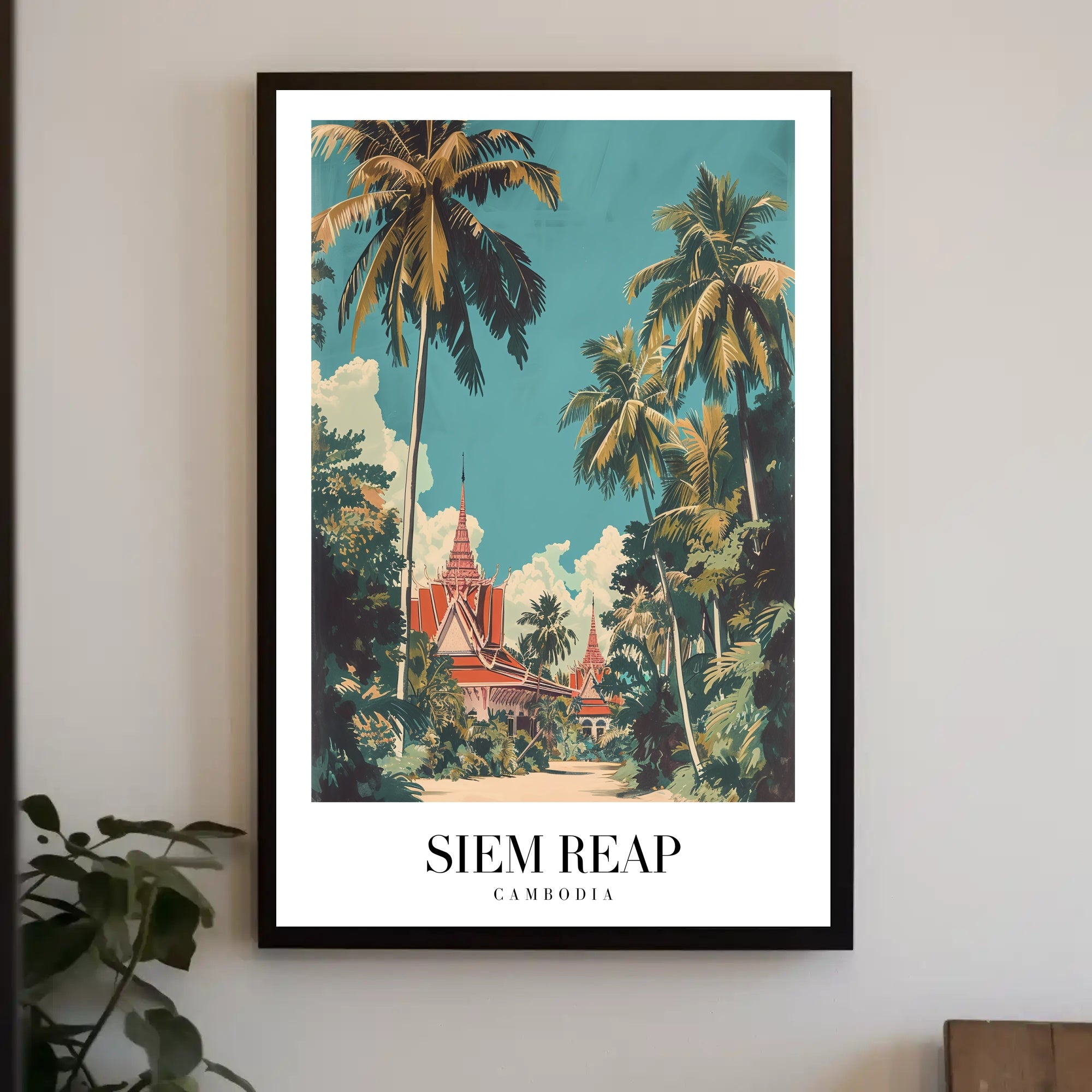 Siem Reap Cultural Heritage Vintage Travel Poster PosterGoat