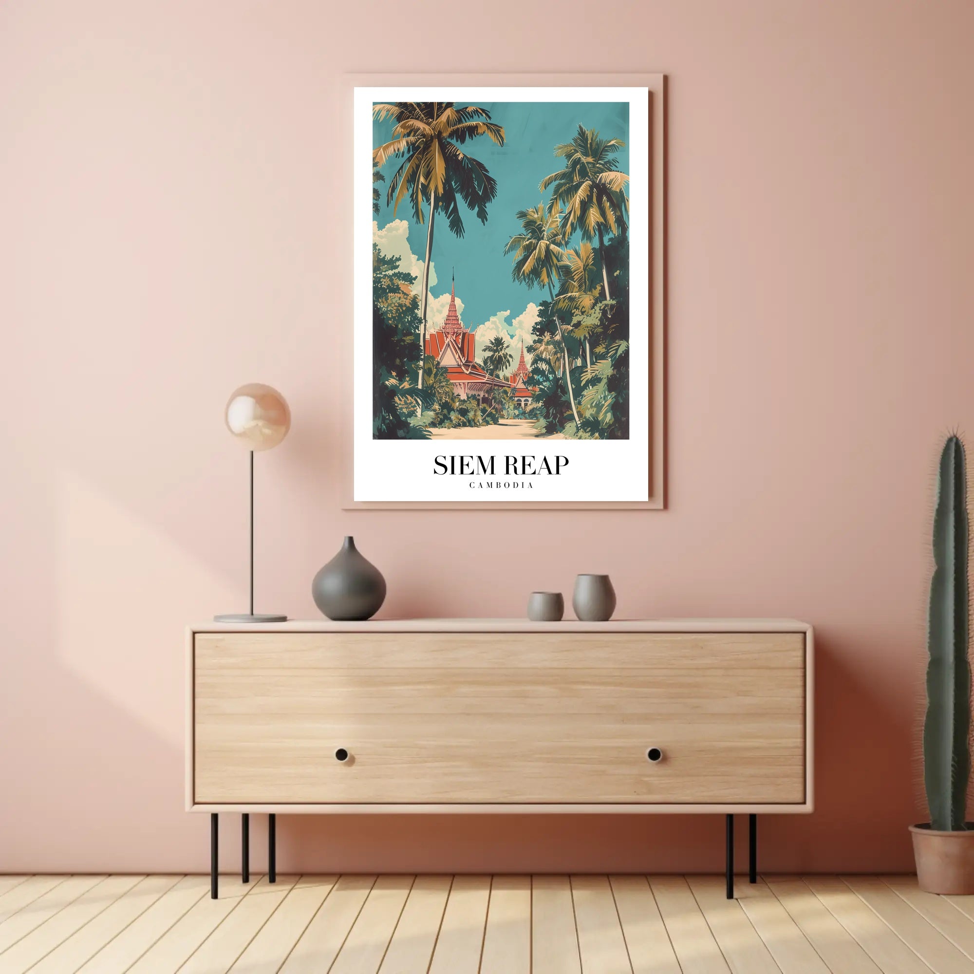Siem Reap Cultural Heritage Vintage Travel Poster PosterGoat