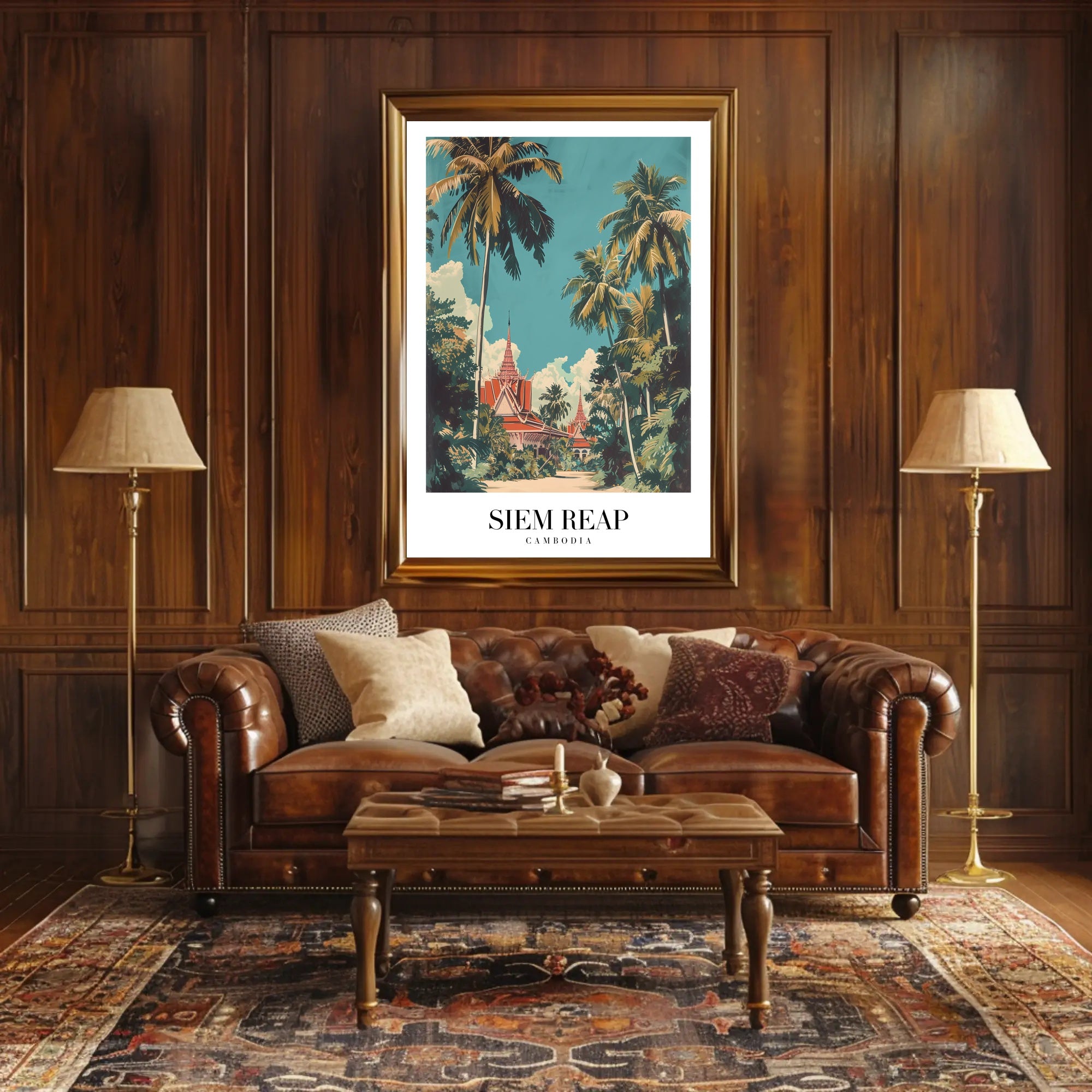 Siem Reap Cultural Heritage Vintage Travel Poster PosterGoat