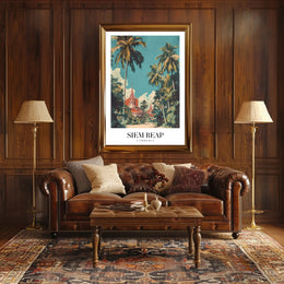 Siem Reap Cultural Heritage Vintage Travel Poster PosterGoat
