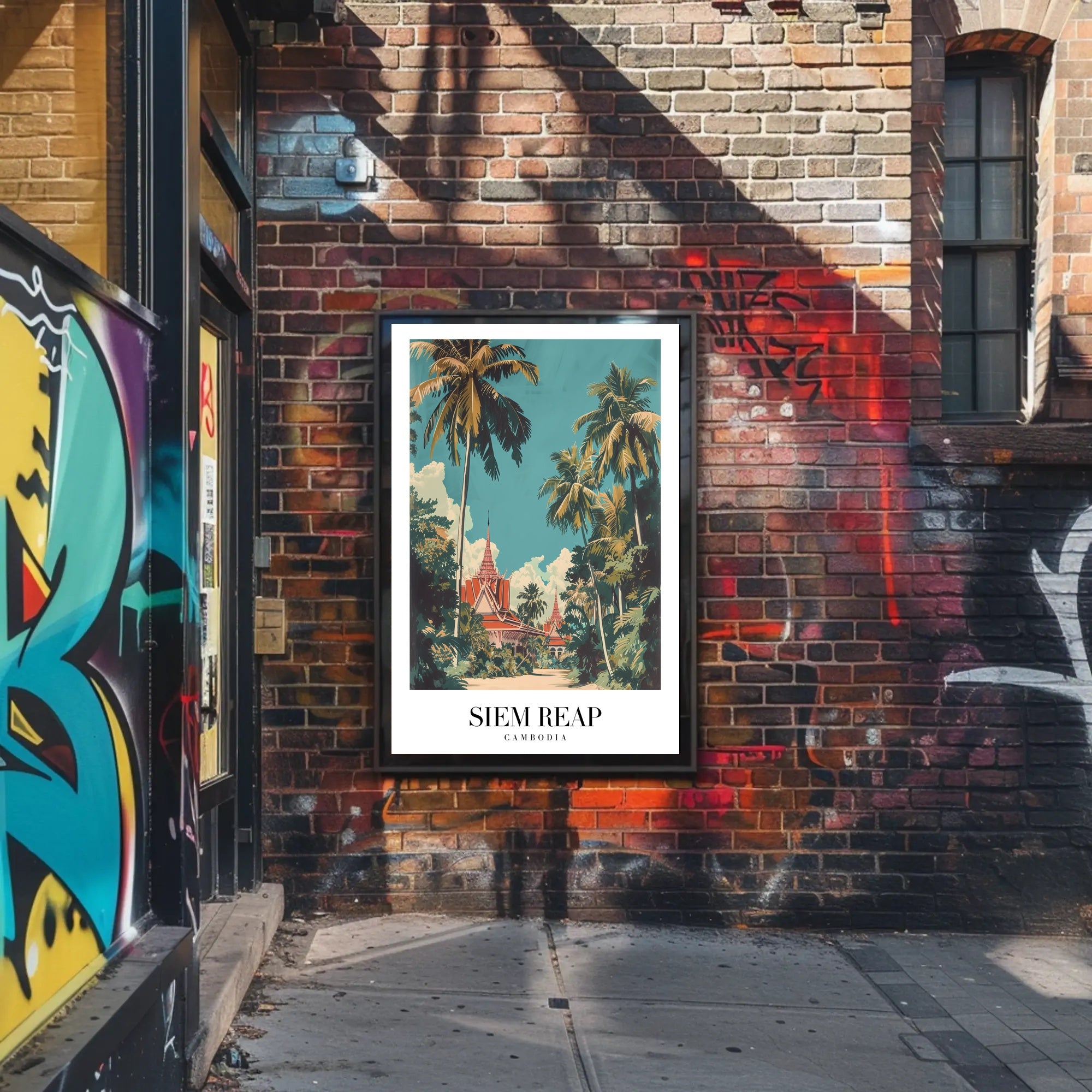 Siem Reap Cultural Heritage Vintage Travel Poster PosterGoat