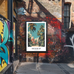 Siem Reap Cultural Heritage Vintage Travel Poster PosterGoat