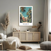 Siem Reap Cultural Heritage Vintage Travel Poster PosterGoat