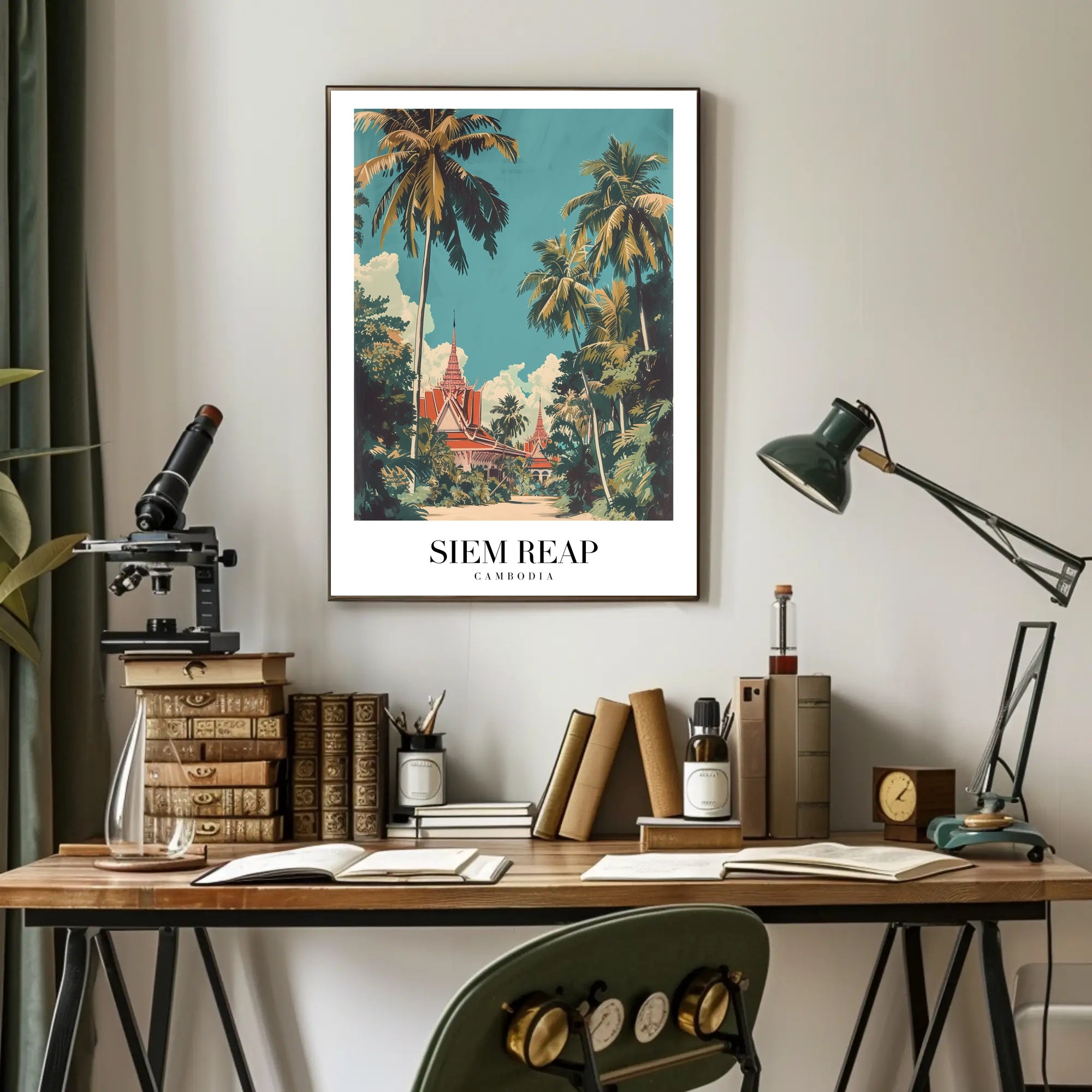 Siem Reap Cultural Heritage Vintage Travel Poster PosterGoat