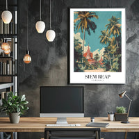 Siem Reap Cultural Heritage Vintage Travel Poster PosterGoat