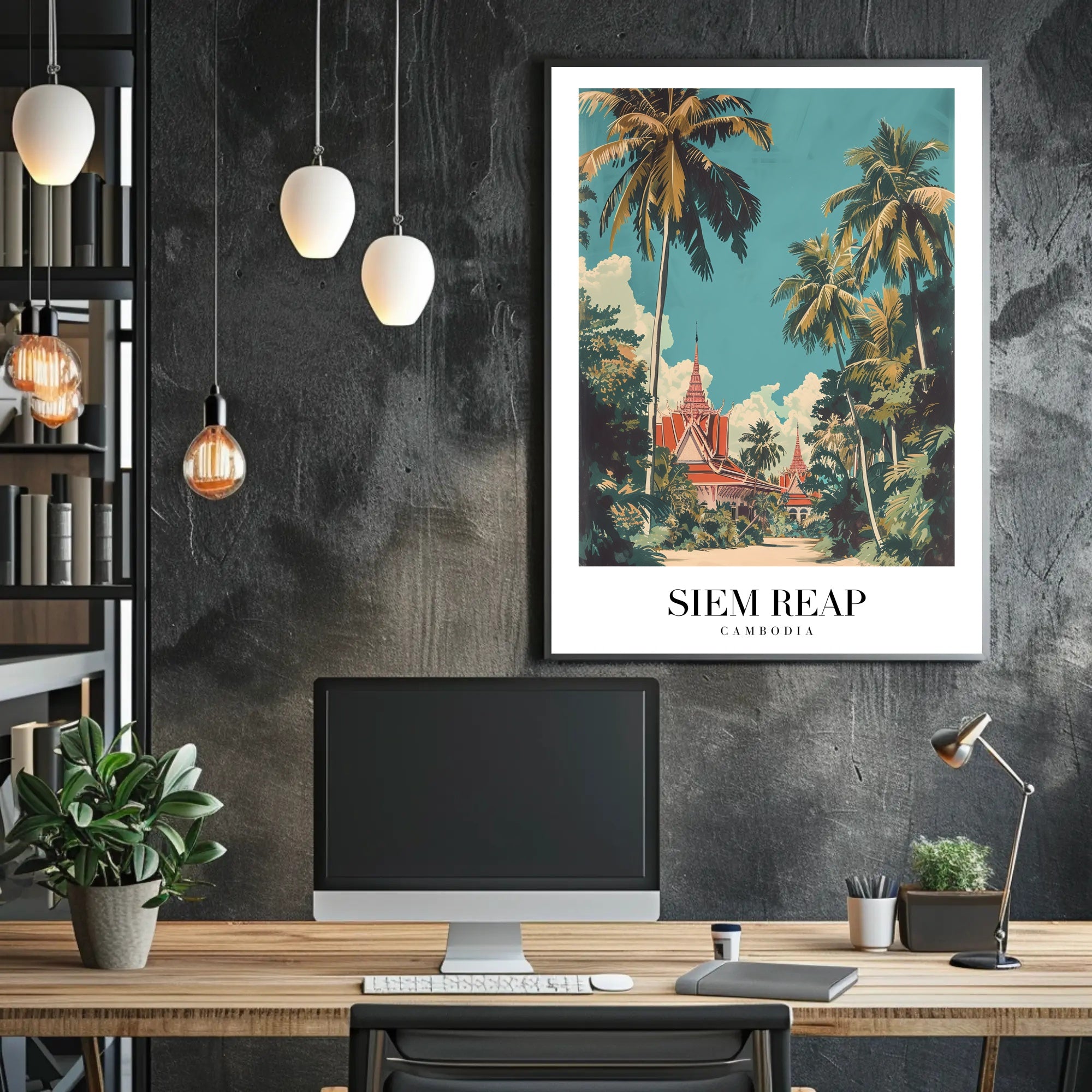 Siem Reap Cultural Heritage Vintage Travel Poster PosterGoat