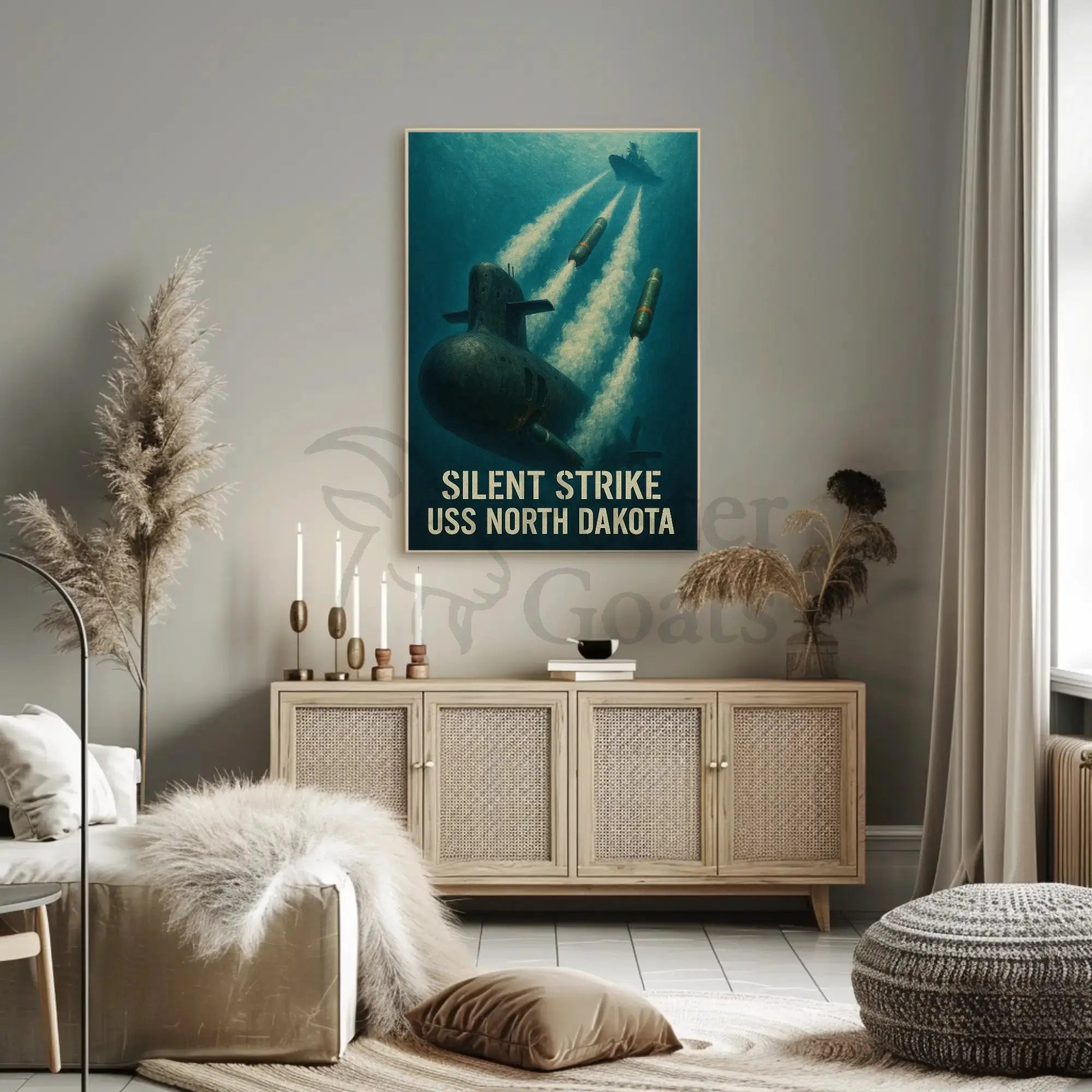 Silent Strike Nautical Warfare Scene Military Recruitment Poster PosterGoat