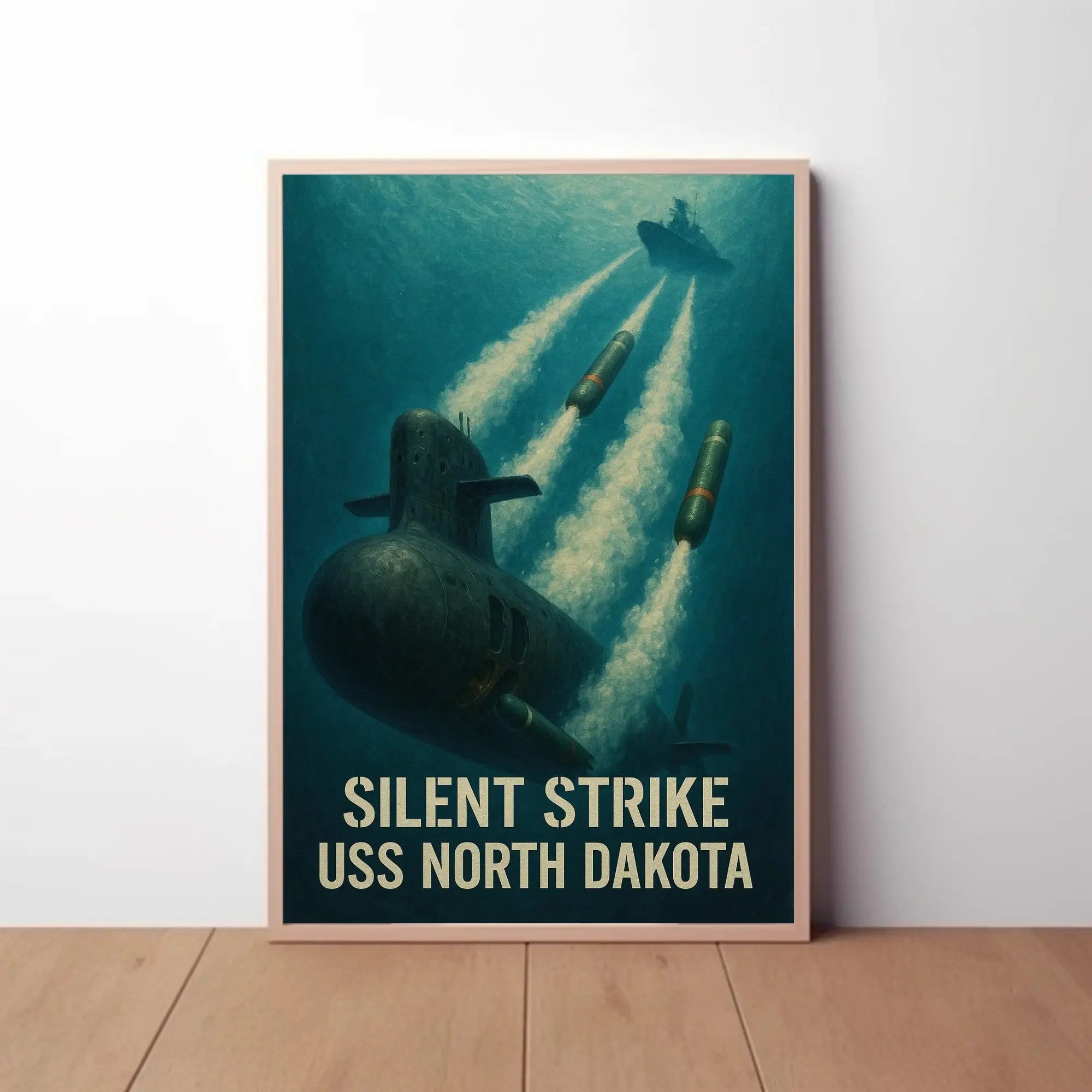 Silent Strike Nautical Warfare Scene Military Recruitment Poster PosterGoat