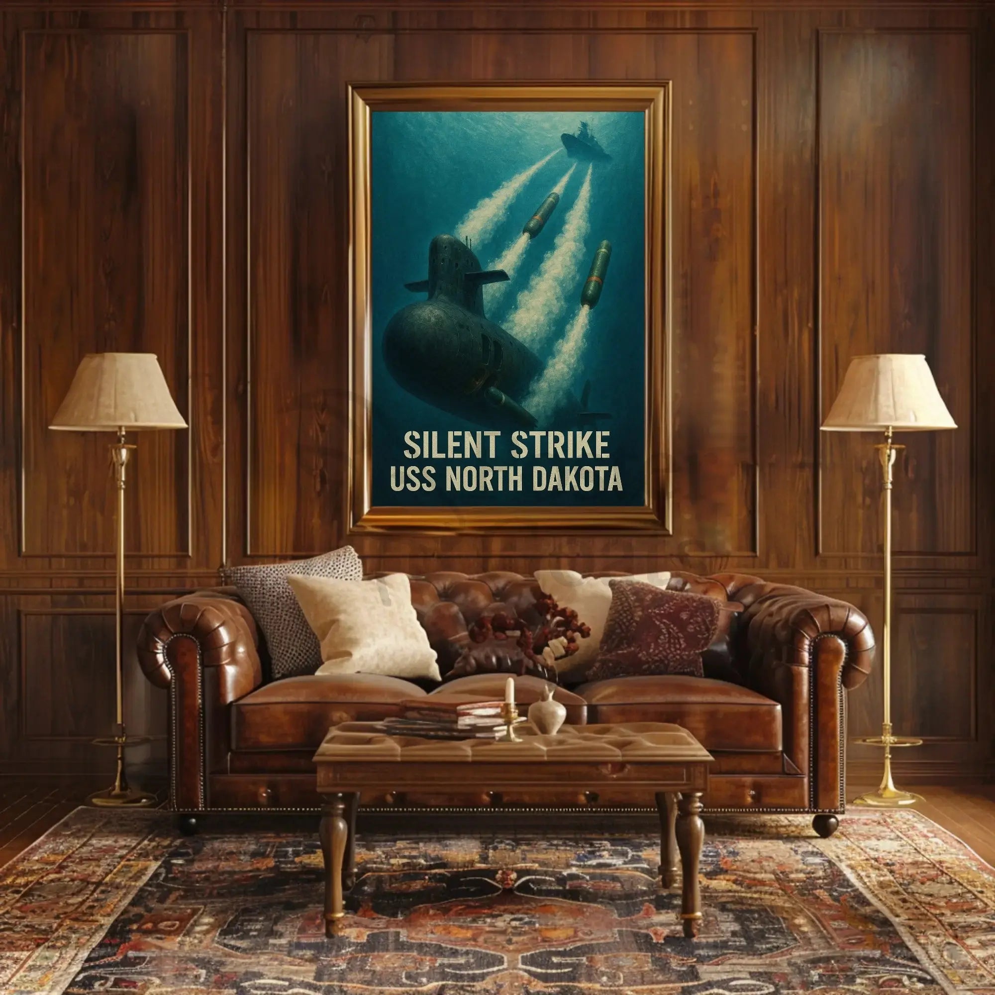 Silent Strike Nautical Warfare Scene Military Recruitment Poster PosterGoat