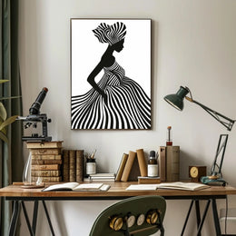 Silhouette Stripes Abstract Artistic Minimalist Modern Illustration Poster PosterGoat