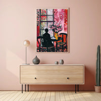 Silhouetted Contemplation Abstract Art Poster PosterGoat