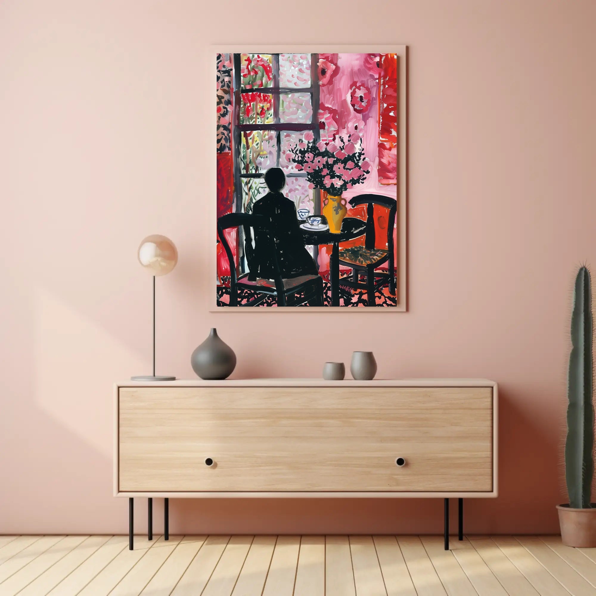 Silhouetted Contemplation Abstract Art Poster PosterGoat