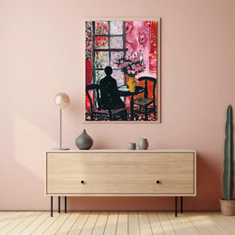 Silhouetted Contemplation Abstract Art Poster PosterGoat