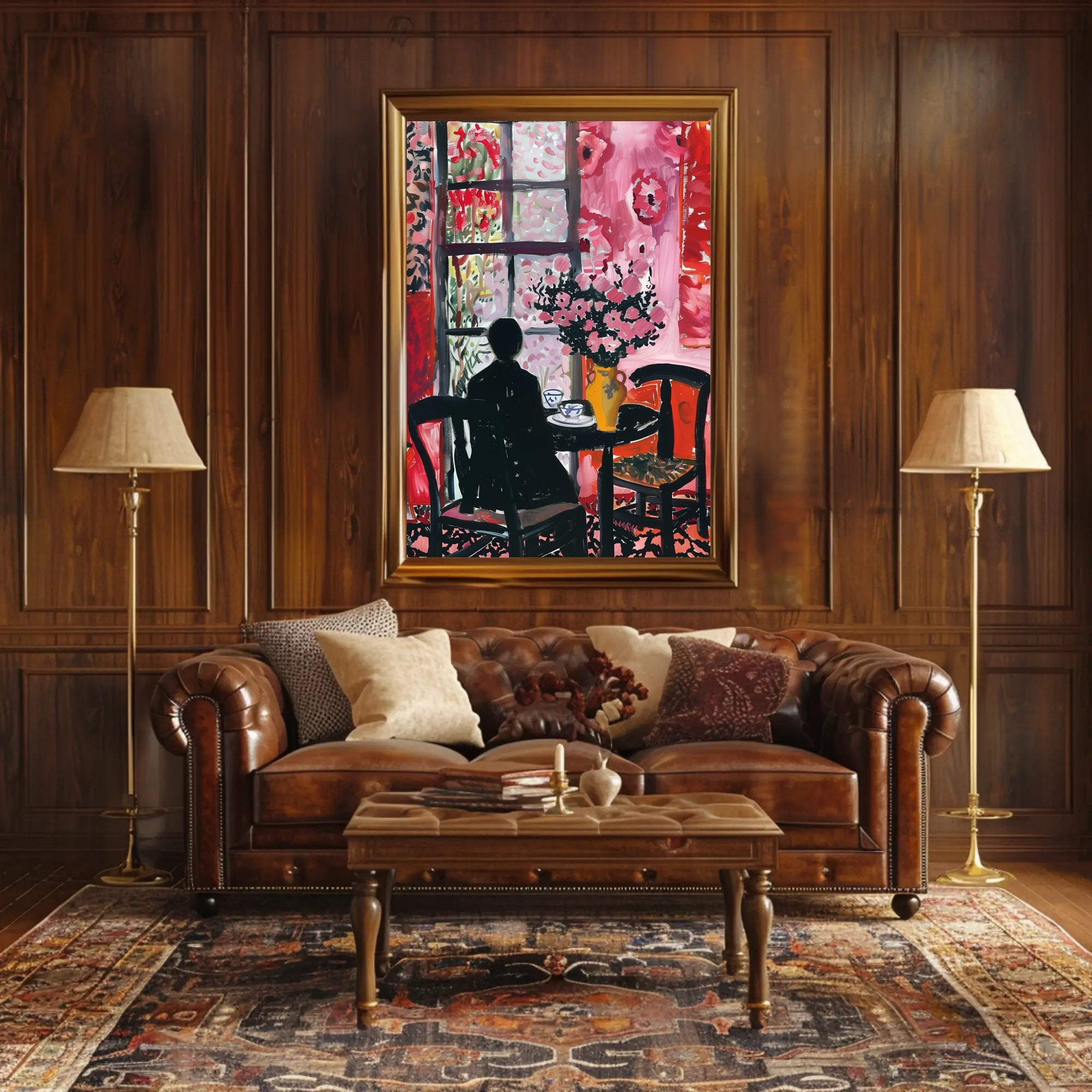 Silhouetted Contemplation Abstract Art Poster PosterGoat