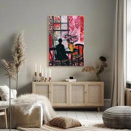 Silhouetted Contemplation Abstract Art Poster PosterGoat