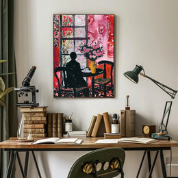 Silhouetted Contemplation Abstract Art Poster PosterGoat