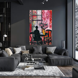 Silhouetted Contemplation Abstract Art Poster PosterGoat