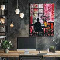 Silhouetted Contemplation Abstract Art Poster PosterGoat