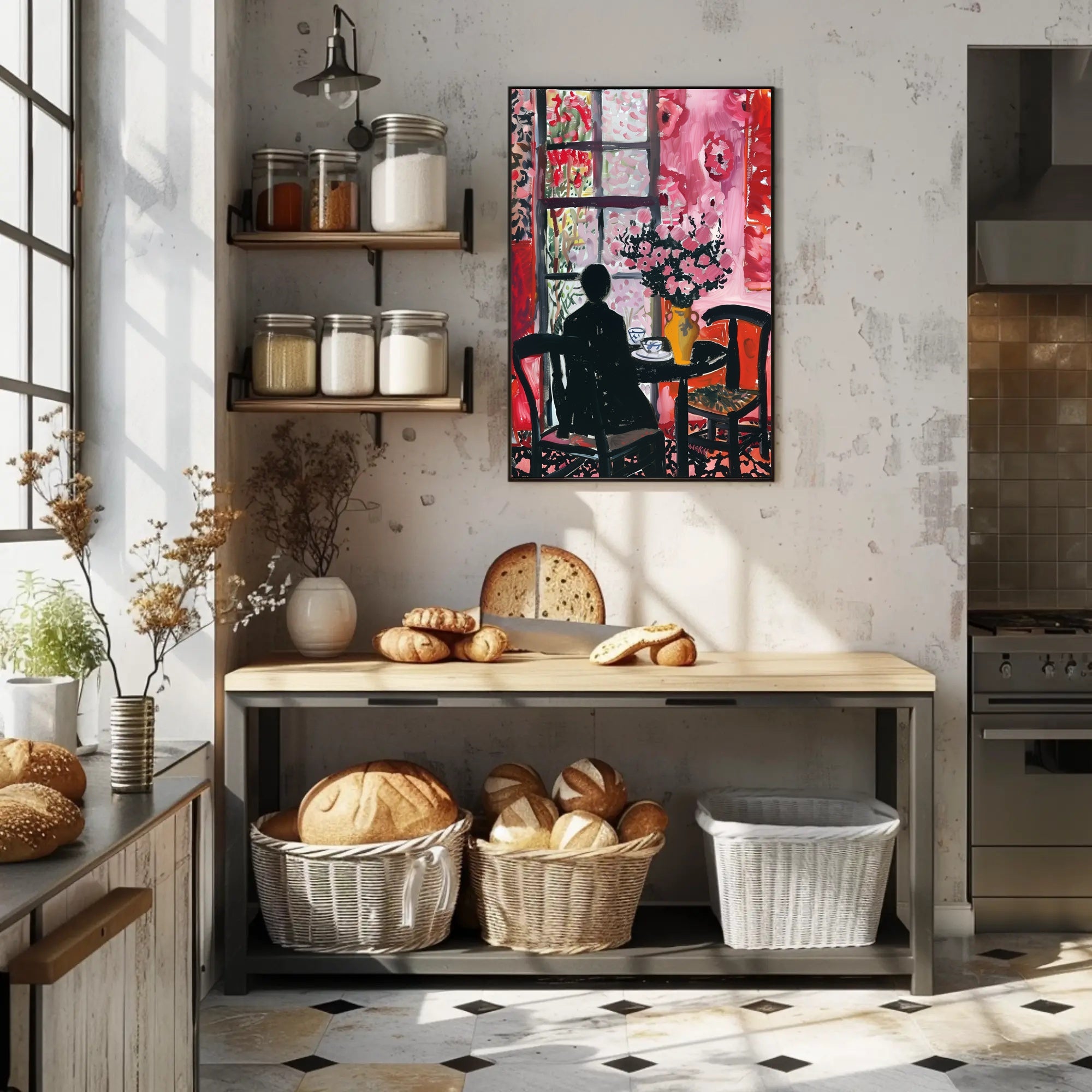 Silhouetted Contemplation Abstract Art Poster PosterGoat