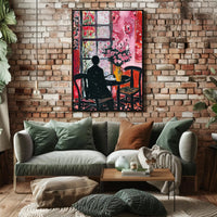 Silhouetted Contemplation Abstract Art Poster PosterGoat