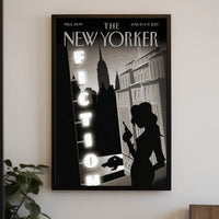 Silhouetted Figure Noir Theme New York Cultural Poster PosterGoat