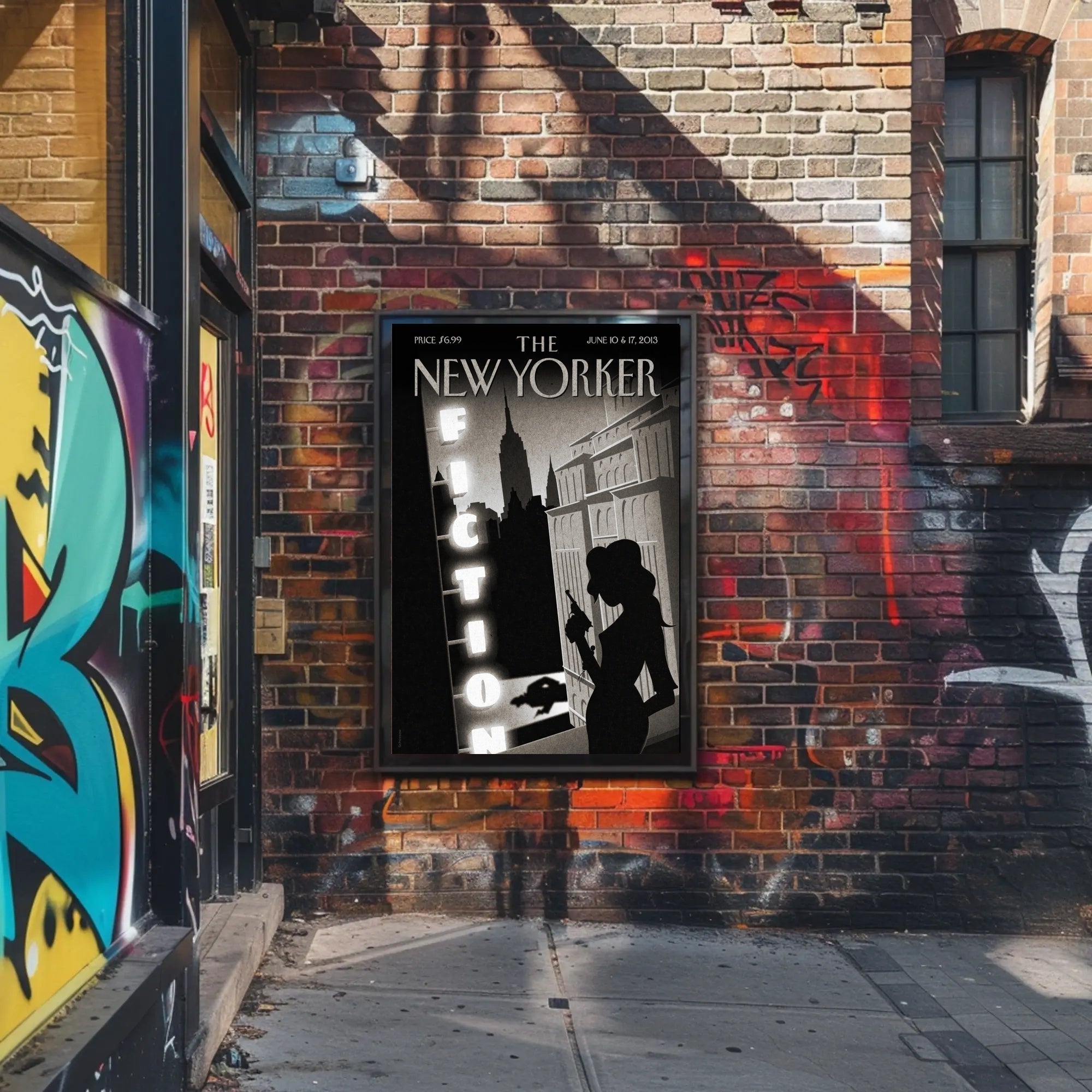 Silhouetted Figure Noir Theme New York Cultural Poster PosterGoat