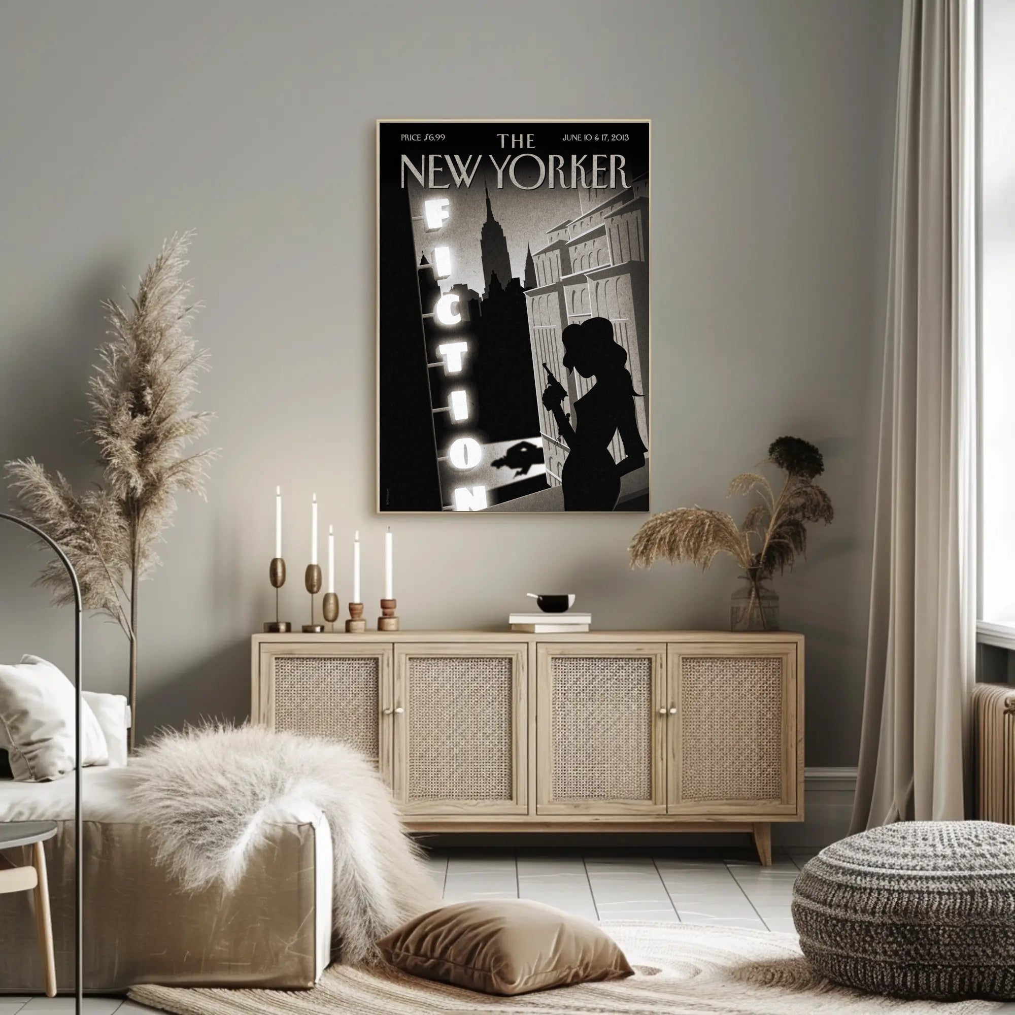 Silhouetted Figure Noir Theme New York Cultural Poster PosterGoat