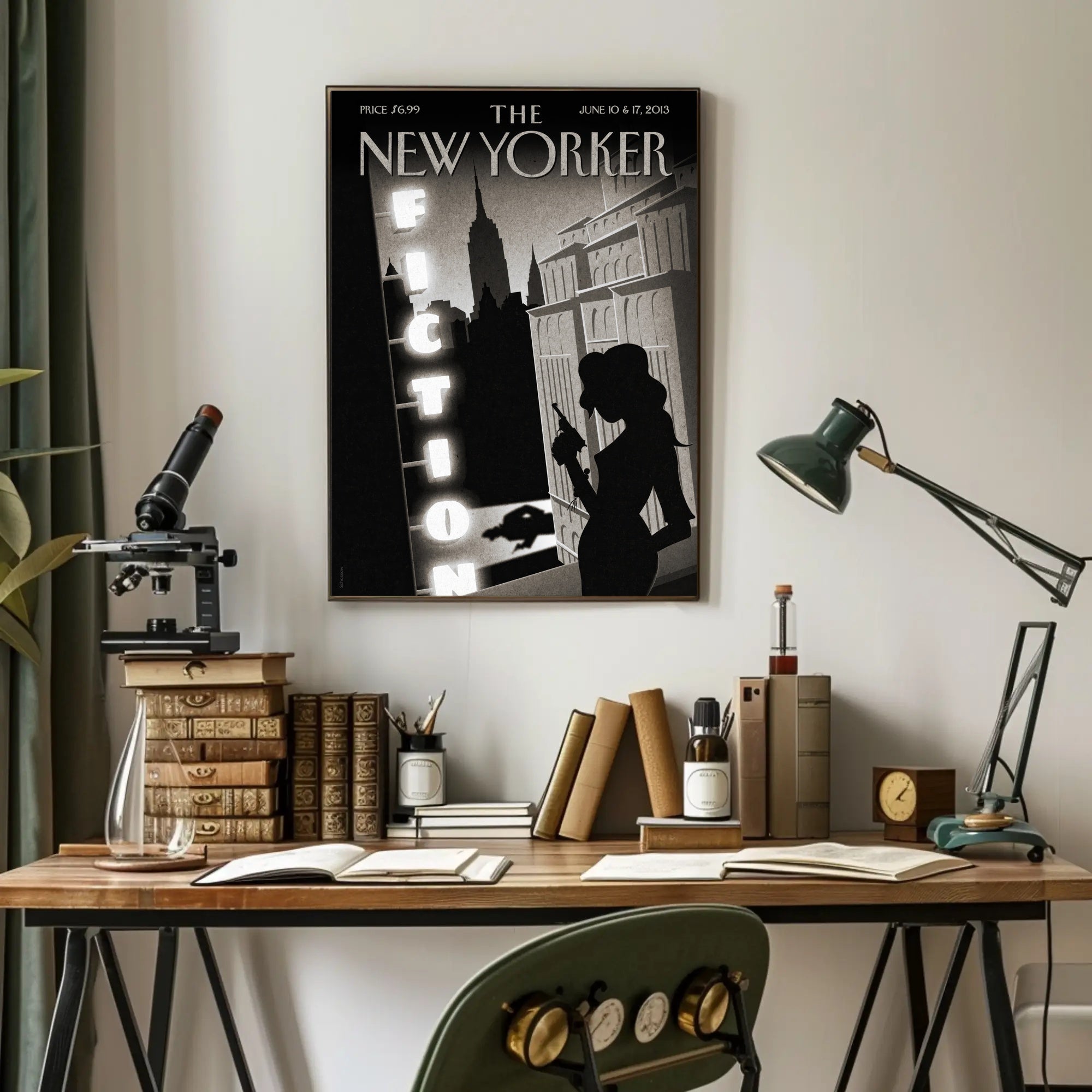 Silhouetted Figure Noir Theme New York Cultural Poster PosterGoat
