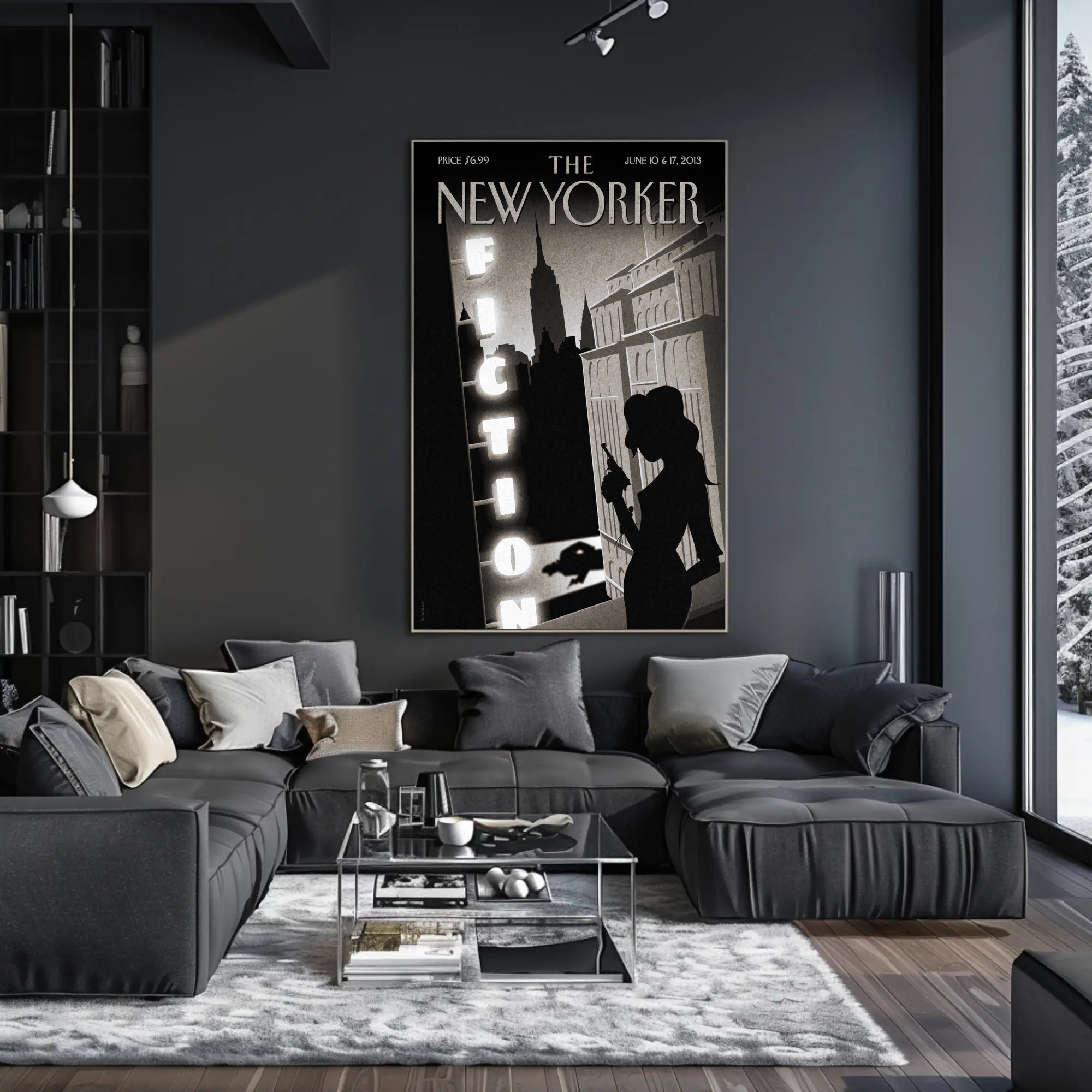 Silhouetted Figure Noir Theme New York Cultural Poster PosterGoat