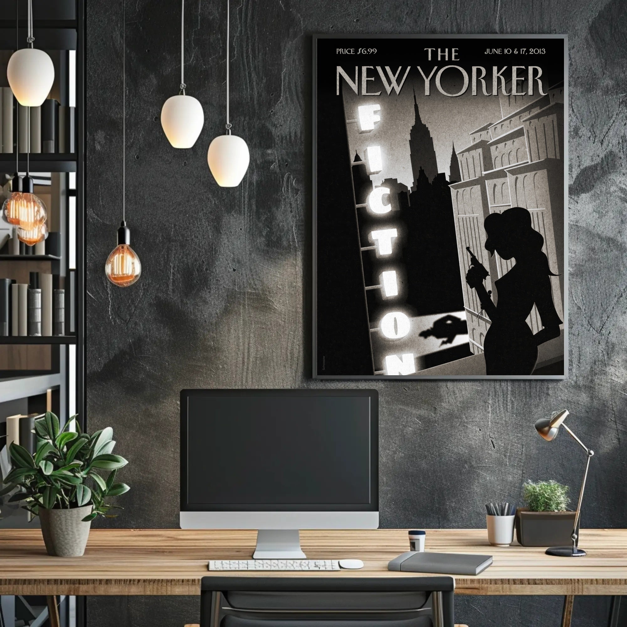 Silhouetted Figure Noir Theme New York Cultural Poster PosterGoat