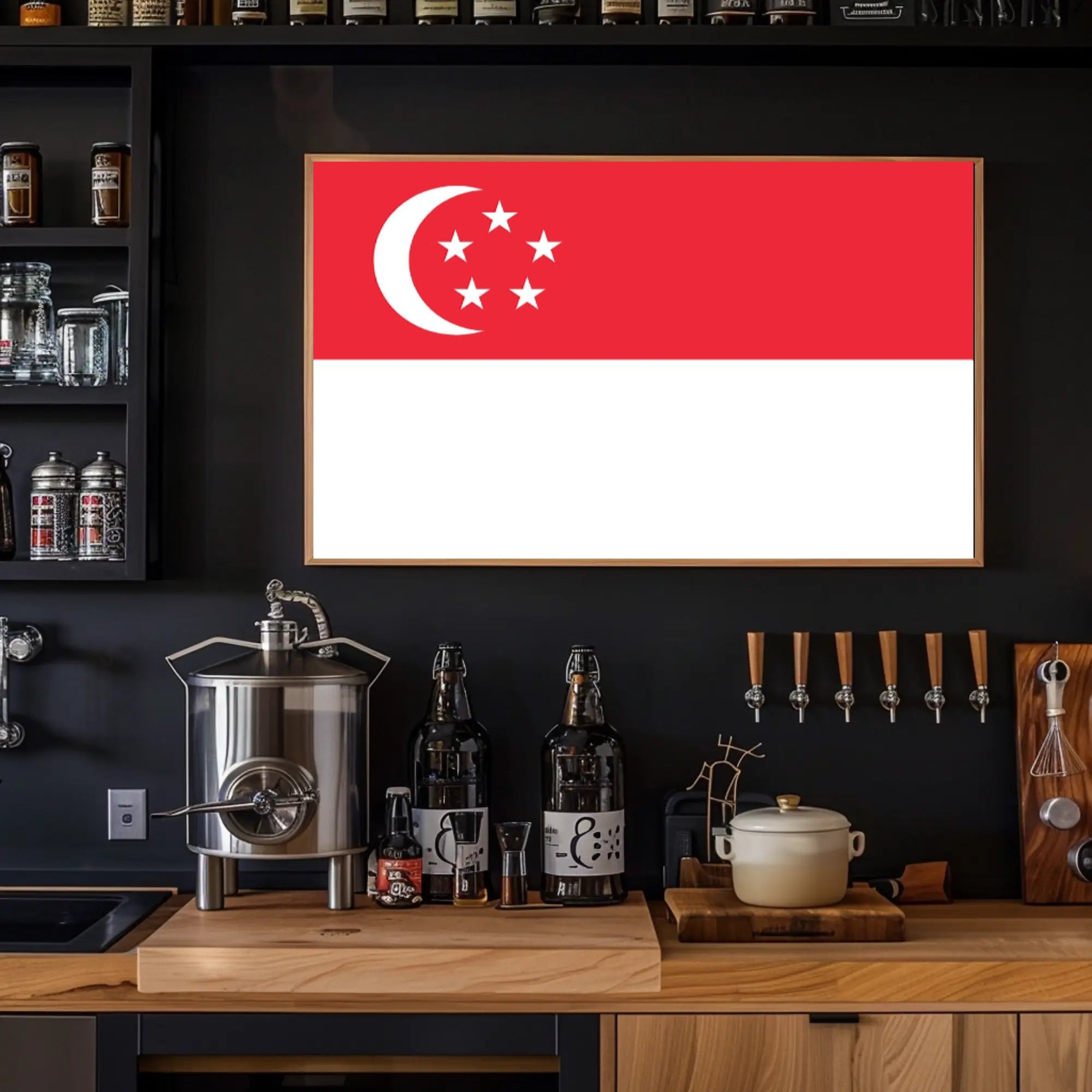 Singaporean Flag: Bold Patriotic Country Flag Poster PosterGoat