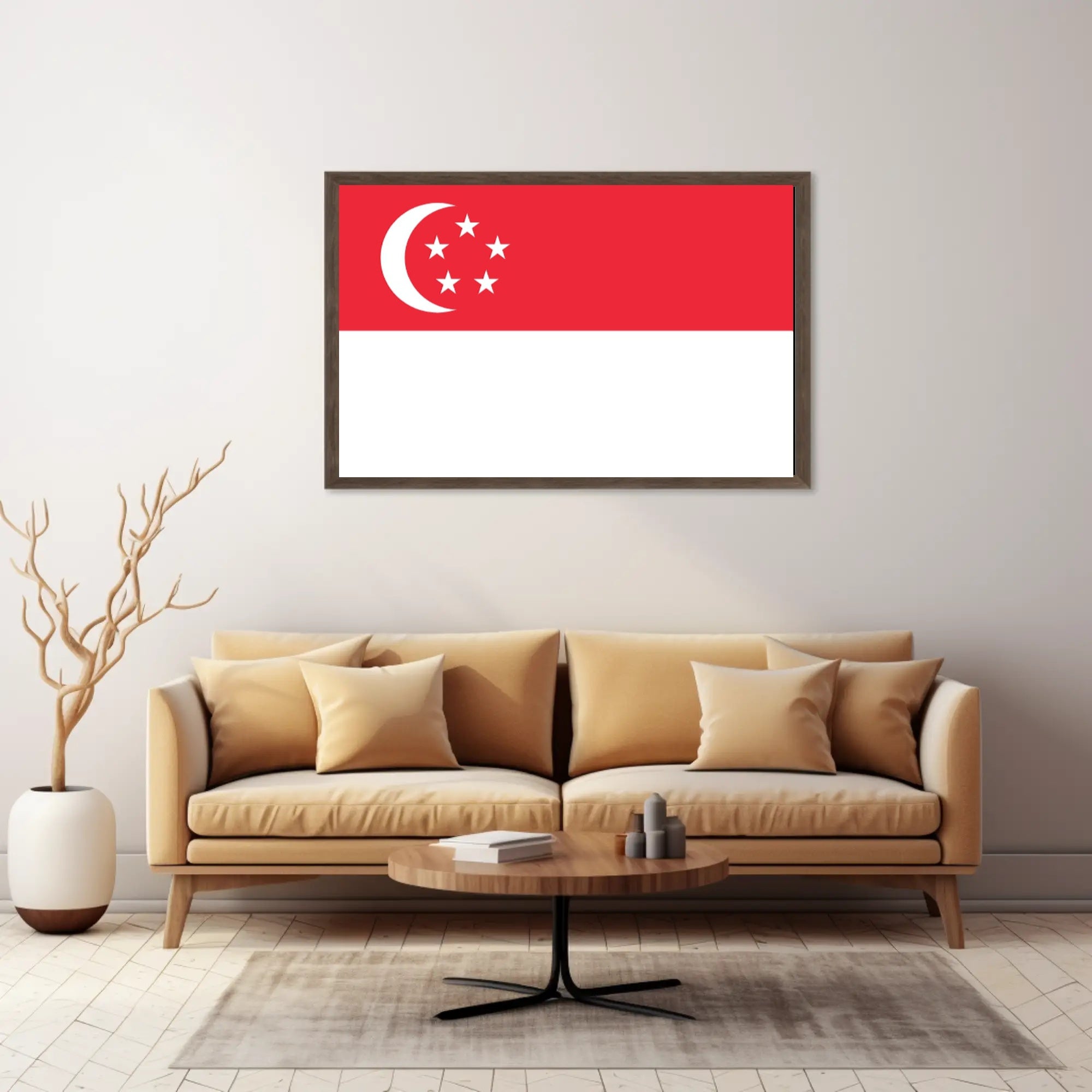 Singaporean Flag: Bold Patriotic Country Flag Poster PosterGoat