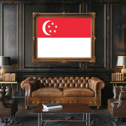 Singaporean Flag: Bold Patriotic Country Flag Poster PosterGoat