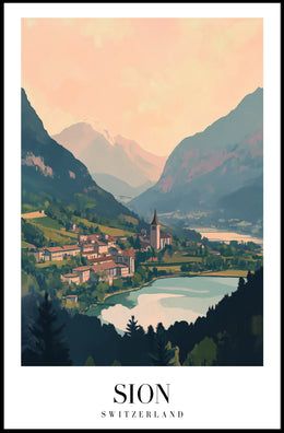 Sion Cityscape Art Print: Urban or Cityscape Poster PosterGoat