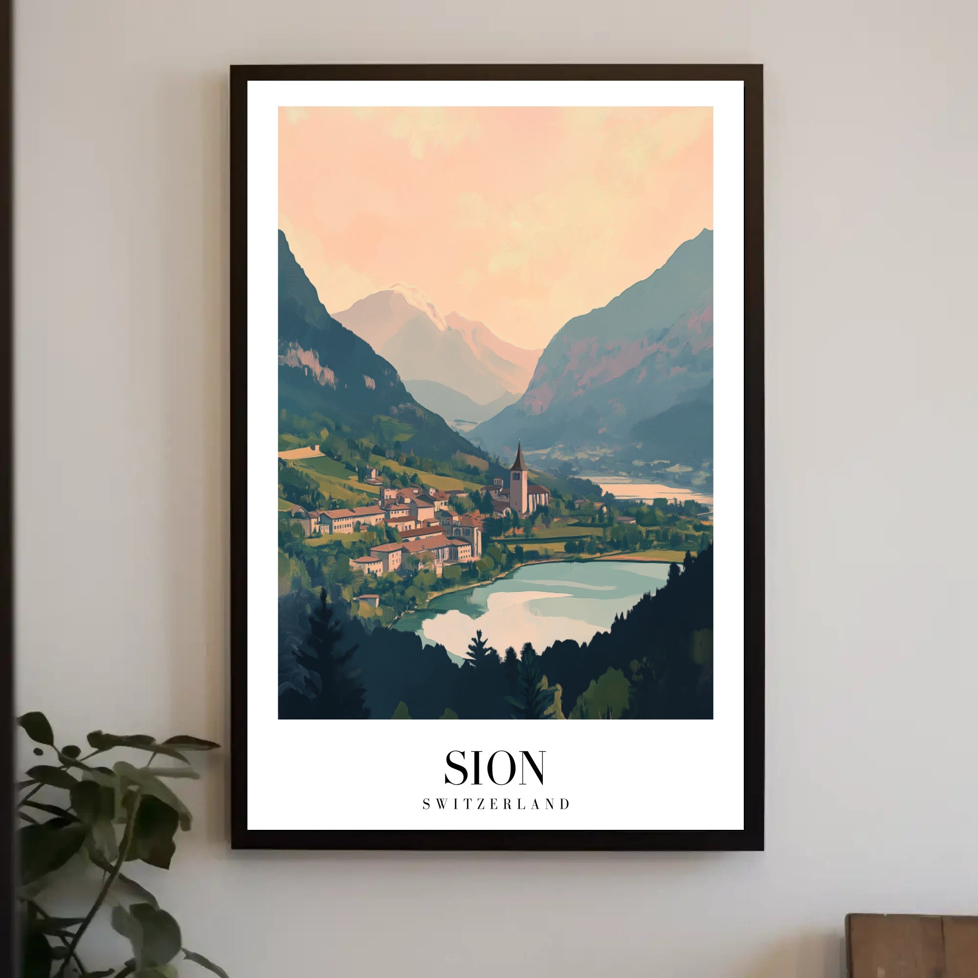 Sion Cityscape Art Print: Urban or Cityscape Poster PosterGoat